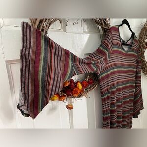 Relativity Bell Sleeve Striped Top Women's Size XL